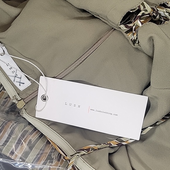 NWT Lush Jumpsuit-Olive/Mustard Beach lightweight.sz small - Picture 13 of 13